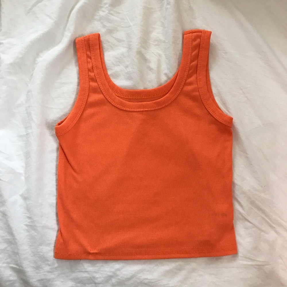 orange crop ribbed tank